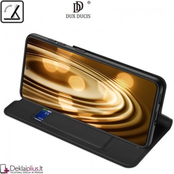 Dux Ducis dirbtinės odos atverčiamas juodas dėklas  (telefonams Samsung S21 Plus)